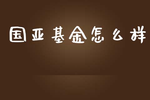 国亚基金怎么样_https://wap.jnbaishite.cn_金融资讯_第1张