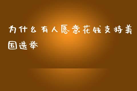 为什么有人愿意花钱支持美国选举_https://wap.jnbaishite.cn_期货资讯_第1张