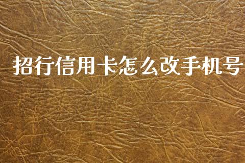 招行信用卡怎么改手机号_https://wap.jnbaishite.cn_全球财富_第1张