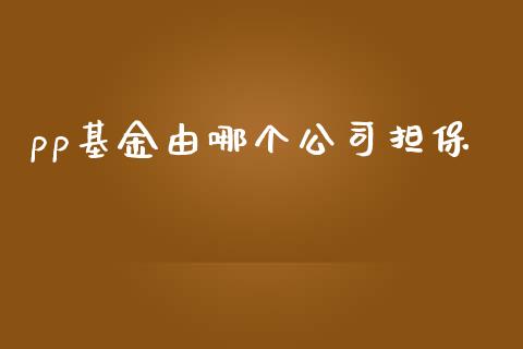 pp基金由哪个公司担保_https://wap.jnbaishite.cn_金融资讯_第1张