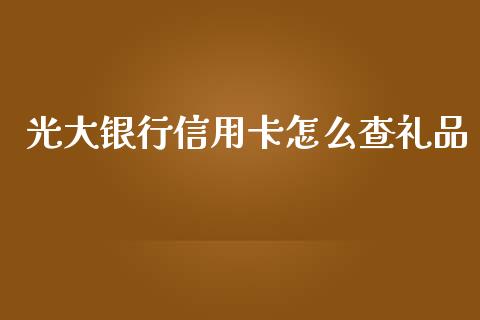 光大银行信用卡怎么查礼品_https://wap.jnbaishite.cn_全球财富_第1张