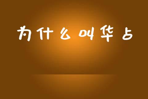 为什么叫华占_https://wap.jnbaishite.cn_期货资讯_第1张