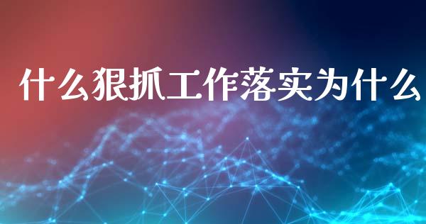 什么狠抓工作落实为什么_https://wap.jnbaishite.cn_期货资讯_第1张