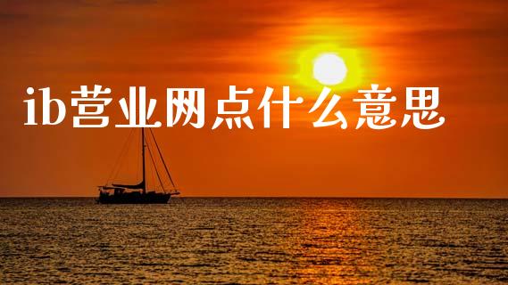ib营业网点什么意思_https://wap.jnbaishite.cn_金融资讯_第1张