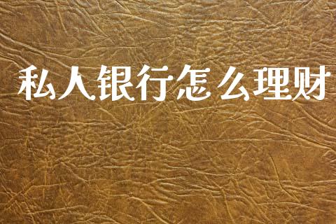 私人银行怎么理财_https://wap.jnbaishite.cn_期货资讯_第1张