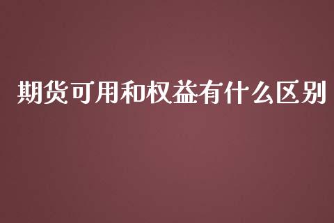 期货可用和权益有什么区别_https://wap.jnbaishite.cn_期货资讯_第1张