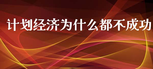 计划经济为什么都不成功_https://wap.jnbaishite.cn_理财投资_第1张