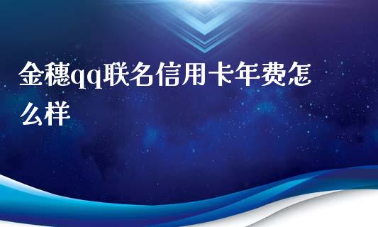 金穗qq联名信用卡年费怎么样_https://wap.jnbaishite.cn_全球财富_第1张