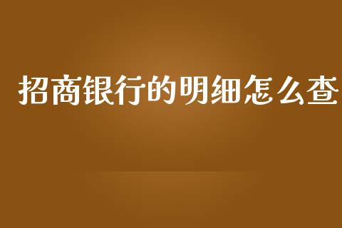 招商银行的明细怎么查_https://wap.jnbaishite.cn_全球财富_第1张