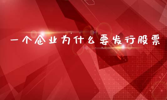 一个企业为什么要发行股票_https://wap.jnbaishite.cn_全球财富_第1张