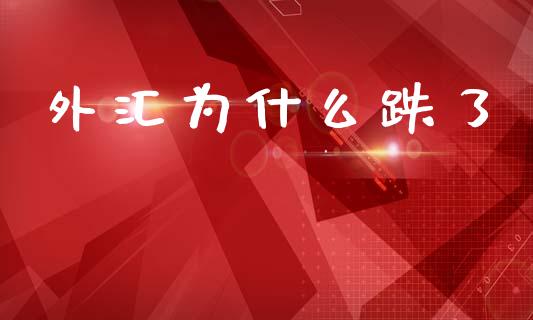 外汇为什么跌了_https://wap.jnbaishite.cn_期货资讯_第1张