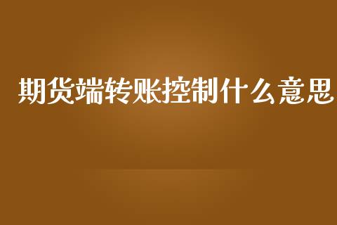 期货端转账控制什么意思_https://wap.jnbaishite.cn_理财投资_第1张