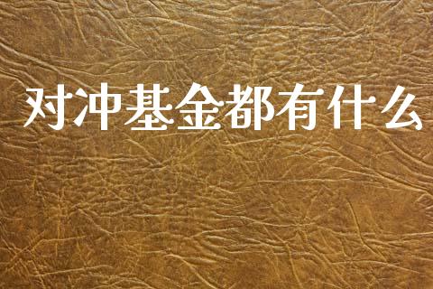 对冲基金都有什么_https://wap.jnbaishite.cn_理财投资_第1张