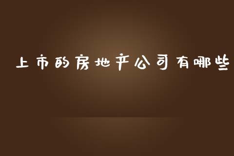 上市的房地产公司有哪些_https://wap.jnbaishite.cn_理财投资_第1张