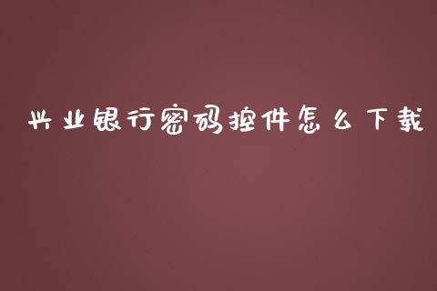 兴业银行密码控件怎么下载_https://wap.jnbaishite.cn_全球财富_第1张