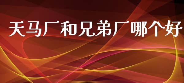 天马厂和兄弟厂哪个好_https://wap.jnbaishite.cn_理财投资_第1张