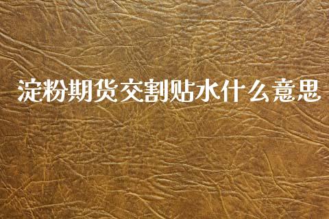 淀粉期货交割贴水什么意思_https://wap.jnbaishite.cn_全球财富_第1张