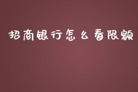 招商银行怎么看限额_https://wap.jnbaishite.cn_期货资讯_第1张