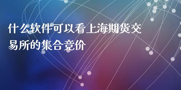什么软件可以看上海期货交易所的集合竞价_https://wap.jnbaishite.cn_期货资讯_第1张