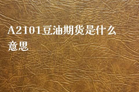 A2101豆油期货是什么意思_https://wap.jnbaishite.cn_期货资讯_第1张