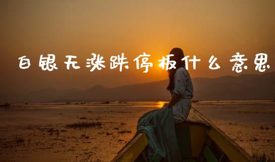 白银无涨跌停板什么意思_https://wap.jnbaishite.cn_理财投资_第1张
