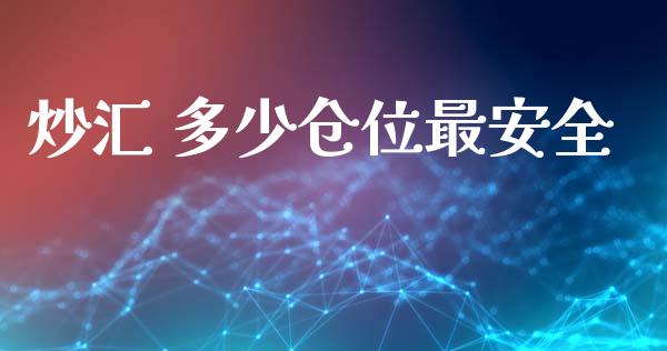 炒汇 多少仓位最安全_https://wap.jnbaishite.cn_全球财富_第1张