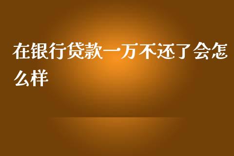 在银行贷款一万不还了会怎么样_https://wap.jnbaishite.cn_理财投资_第1张