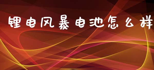 锂电风暴电池怎么样_https://wap.jnbaishite.cn_全球财富_第1张