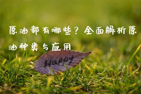 原油都有哪些？全面解析原油种类与应用_https://wap.jnbaishite.cn_金融资讯_第1张