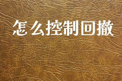 怎么控制回撤_https://wap.jnbaishite.cn_期货资讯_第1张