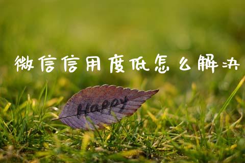 微信信用度低怎么解决_https://wap.jnbaishite.cn_金融资讯_第1张