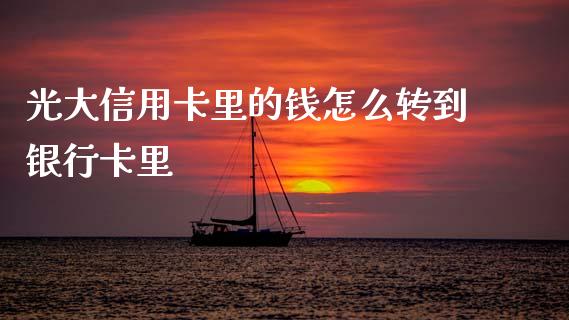 光大信用卡里的钱怎么转到银行卡里_https://wap.jnbaishite.cn_金融资讯_第1张