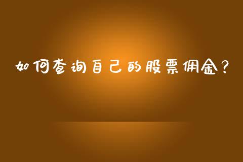 如何查询自己的股票佣金？_https://wap.jnbaishite.cn_理财投资_第1张