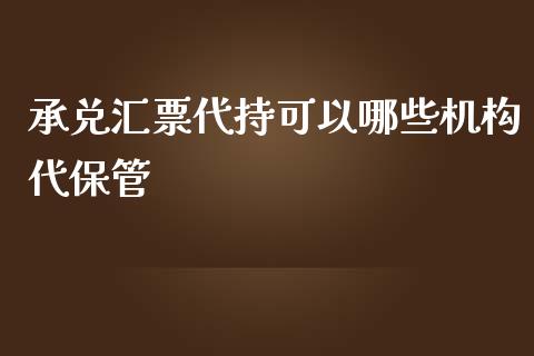 承兑汇票代持可以哪些机构代保管_https://wap.jnbaishite.cn_期货资讯_第1张