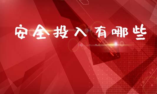 安全投入有哪些_https://wap.jnbaishite.cn_理财投资_第1张