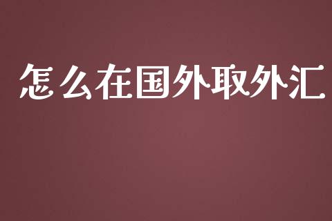 怎么在国外取外汇_https://wap.jnbaishite.cn_金融资讯_第1张