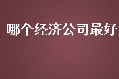 哪个经济公司最好_https://wap.jnbaishite.cn_理财投资_第1张