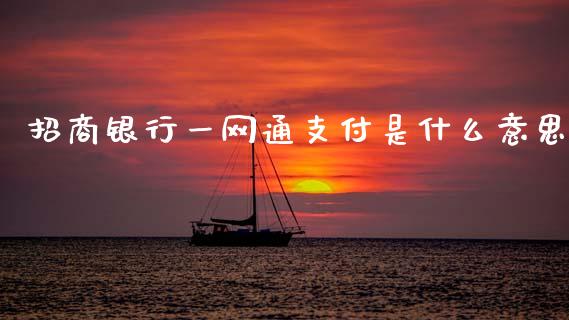 招商银行一网通支付是什么意思_https://wap.jnbaishite.cn_理财投资_第1张