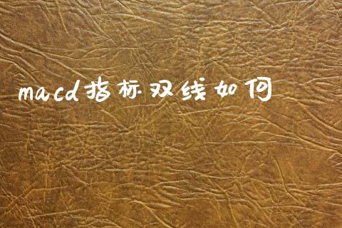 macd指标双线如何_https://wap.jnbaishite.cn_期货资讯_第1张