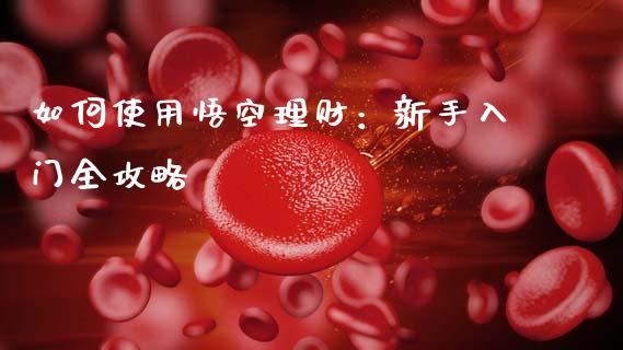 如何使用悟空理财：新手入门全攻略_https://wap.jnbaishite.cn_期货资讯_第1张