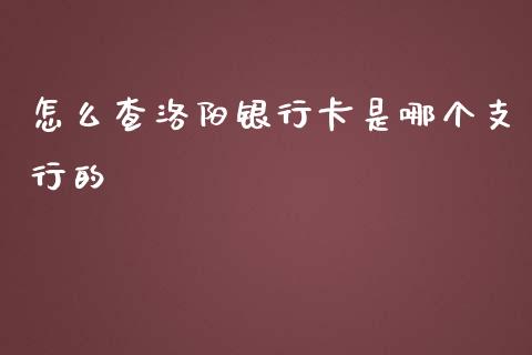 怎么查洛阳银行卡是哪个支行的_https://wap.jnbaishite.cn_金融资讯_第1张