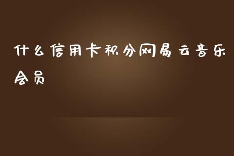 什么信用卡积分网易云音乐会员_https://wap.jnbaishite.cn_理财投资_第1张