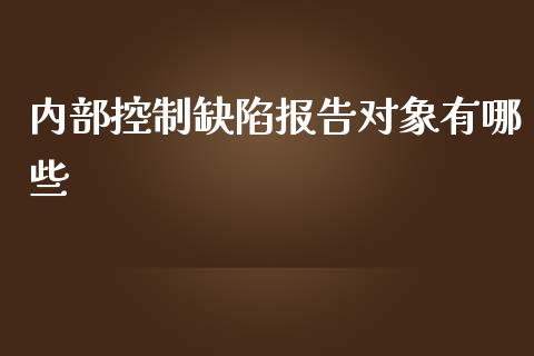 内部控制缺陷报告对象有哪些_https://wap.jnbaishite.cn_理财投资_第1张