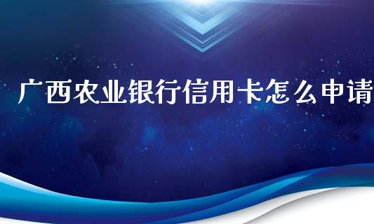 广西农业银行信用卡怎么申请_https://wap.jnbaishite.cn_全球财富_第1张