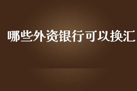 哪些外资银行可以换汇_https://wap.jnbaishite.cn_理财投资_第1张