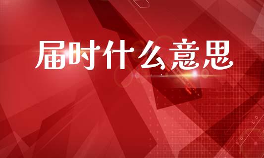 届时什么意思_https://wap.jnbaishite.cn_理财投资_第1张