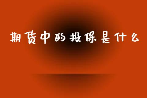 期货中的投保是什么_https://wap.jnbaishite.cn_金融资讯_第1张