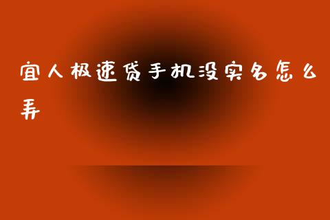 宜人极速贷手机没实名怎么弄_https://wap.jnbaishite.cn_金融资讯_第1张