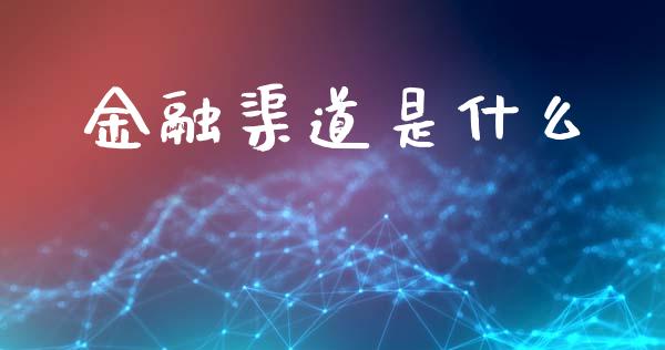 金融渠道是什么_https://wap.jnbaishite.cn_全球财富_第1张