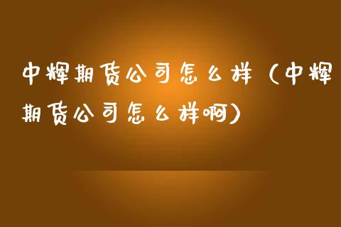 中辉期货公司怎么样（中辉期货公司怎么样啊）_https://wap.jnbaishite.cn_理财投资_第1张